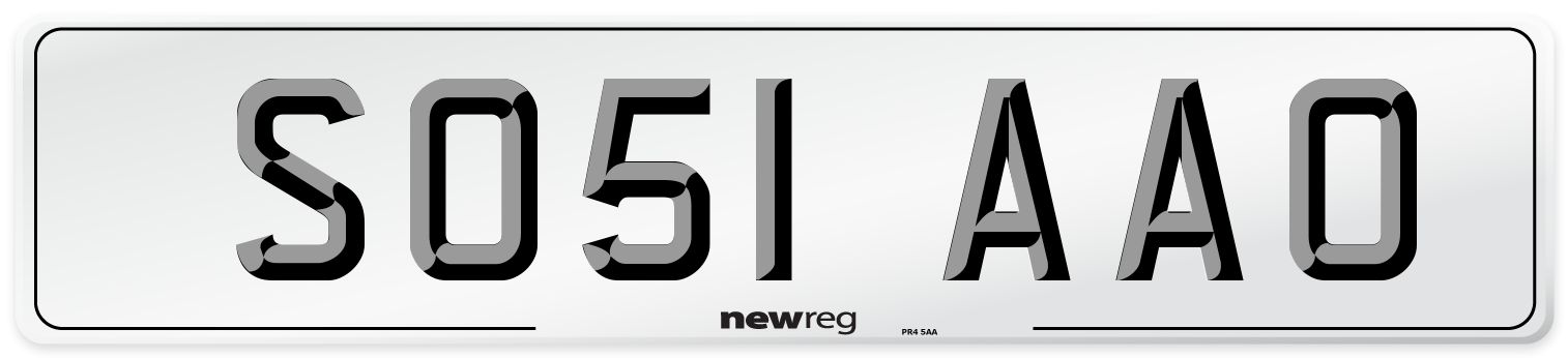SO51 AAO Number Plate from New Reg